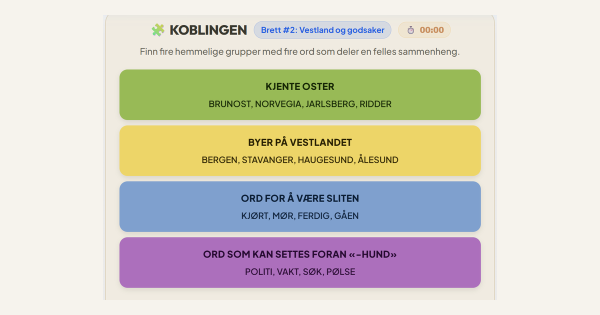Koblingen – en norsk vri på «Connections» til klasserommet